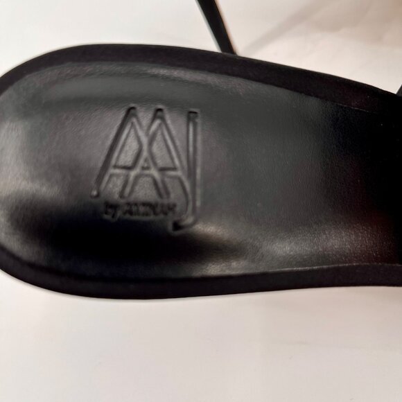 AAJ by Aminah Aviva Heart Mule Pumps Size 8M Black Microfiber Fabric Pointed Toe - Picture 8 of 16